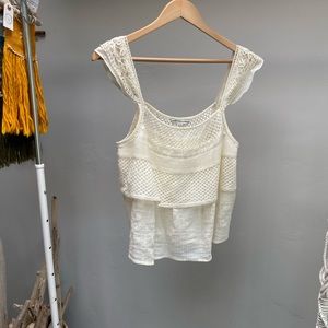 AE flowy crocheted layered tank top